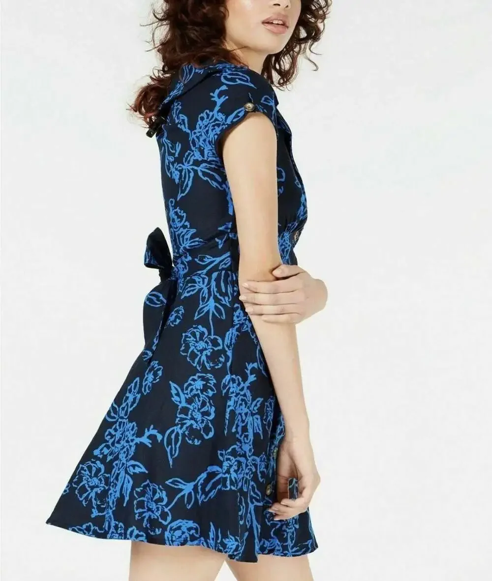 NEW Free People A Thing Called Love Mini Dress in Blue Navy Floral Size 8